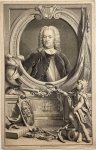 Jacob Houbraken (1698-1780), and Nicolaas Verkolje (1673-1746), after Jan Maurits Quinkhard (1688-1772) - [Antique portrait print, VOC, ca. 1750] Portrait of Gustav William Baron of Imhoff, published ca. 1750, 1 p.