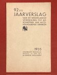 NVAA - 92ste jaarverslag van de Nederlandse Vereniging tot Afschaffing van Alcoholhoudende Dranken 1935