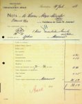 SMN - Nota SMN vracht naar Macassar Indonesie met de ss Djebres van de Rotterdamsche Lloyd in 1913