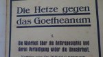 Boos, Roman, - Die Hetze gegen das Goetheanum.