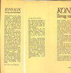 HEINZ G.KONSALIK .. Vertaling door W. Steyling - Terug van het front .. Dit is het aangrijpende verhaal van twee mensen die tervergeefs trachten hun hart te beschermen tegen een gigantische overmacht aan haat en onmenselijkheid in de gruwelijkste aller oorlogen