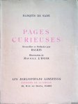 Sade, Marquis de - Pages curieuses, recueillies et préfacées par Balkis. Illustration de Maurice L'Hoir
