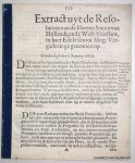 STATEN VAN HOLLANDT ENDE WEST-VRIESLANDT, - Extract uyt de resolutien van de  Heeren Staten van Hollandt en West-Vrieslant, in haer Edele Groot Mog. vergaderinge genomen op Donderdagh den 5 January 1690. (Propositie Dordrecht, rakende het aanstellen van den Raadsheer [Cornelis Teresteyn...