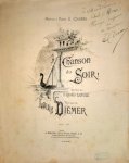 Diémer, Louis: - Chanson du Soir! Poésie de Farnand Langlé Diémer, Louis: - Chanson du Soir! Poésie de Farnand Langlé