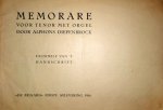 Diepenbrock, A.: - Memorare voor tenor met orgel. Facsimile van `t handschrift