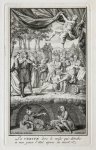 Schley, Jacobus van der (1715-1779) - [Allegorical print/originele ets en gravure met allegorie] La VERITE' leve le voile qui dérobe à nos yeux l'état apres la mort/De waarheid tilt de sluier op.