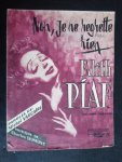 Piaf, Edith - Folder Non, Je ne regrette rien, bladmuziek