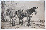 Teodor Lundh (1812-1896), after Paulus Potter (1625-1654) - [Antique print, etching] T. Lundh (?) after P. Potter, The Plough Horses, 1896, 1 p.