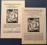 PROSPECTUS. - Twee Prospectussen Henriette Roland Holst, Vernieuwingen. Illustratie J. Franken Pzn.