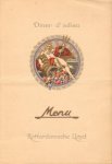 Rotterdamsche Lloyd - Menu (Dinner d'adieu) D.M.S. Dempo, Rotterdamsche Lloyd, Samedi 10 septembre 1932, afmeting 14cm x 20cm, goede, gebruikte staat (is dubbelgevouwen geweest, klein scheurje op vouw, met 8 handtekeningen)