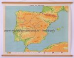  - Schoolkaart / wandkaart van Spanje en Portugal