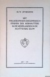 Lütjeharms, W. - Het philadelphisch-oecumenisch streven der Hernhutters in de Nederlanden in de achttiende eeuw Lütjeharms, W. - Het philadelphisch-oecumenisch streven der Hernhutters in de Nederlanden in de achttiende eeuw