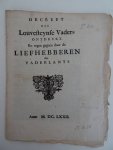  - Decreet der Louvesteynse Vaders ontdeckt. En tegen gegaen door de Liefhebberen des Vaderlants.