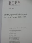  - KUNSTHANDEL A.H. BIES 2 catalogi BELANGRIJKE SCHILDERIJEN UIT DE 19e EN BEGIN 20e EEUW 2014 en 2015 bij de verkooptentoonstellingen