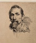 Anthony van Dyck (1599-1641) - Antique print, etching and engraving | Portrait print of FRANCISCUS SNYDERS. second state, published ca. 1650, 1 p.
