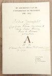 NIENES, A.P. VAN; E.A. - De archieven van de Universiteit te Franeker 1585-1812.
