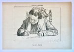 Braakensiek, Johan (1858-1940) - [Original lithograph/lithografie by Johan Braakensiek] Bekende Tijdgenooten X, Prof. Dr. A. Kuijper, 17 Januari 1892, 1 pp.
