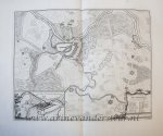 Peter van Call II (1688-1737) - [Antique print, etching] Map of the siege of Dendermonde (Spanish Succession War), published 1729.