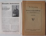 Kohlbrugge Hermann Friedrich - Ter Herinnering aan Hermann Friedrich Kohlbrugge (3 Predikingen) Met losse folder boekennieuws