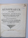 Downing, G. - Aenspraeck van de heere George Downing [...] gedaen in de vergaderingh van de heeren Staten Generael [...] den 18 junii 1661