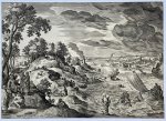 Johannes Sadeler I (1550-1600) after Hans Bol (1534-1593) - [Antique print, etching, ca 1600] Peter walking on the sea to Christ, published ca. 1580-1600, J. Sadeler, 1 p.