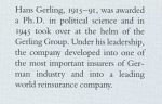Gerling, Hans (edited by Rolf Gerling - Thoughts Of An Outstanding Entrepeneurr