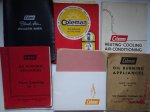 N.n.. - Lot with 8 Coleman catalogues + portfolio with original photographs of the Coleman factory Nijmegen (Holland). "Sie wählen richtig mit Coleman Ölöfen"/ "Coleman, the Sunshine of the Night" (2x)/ "Coleman oil burning appliances Parts Catalog No...