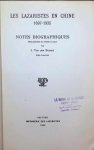 J. Van den Brandt - Les Lazaristes en Chine 1697 - 1935 Notes Biographiques