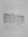 antique print (prent) - De bocht van de Herengracht te Amsterdam in 1907.