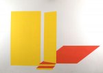 Kop, David van de. - Abstracte compositie in geel en oranje.