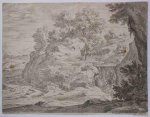GENOELS, ABRAHAM, - Rocky landscape with waterfall