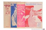 Willemetz, A. et F. Sollar, Briquet et Saint-Granier, Lucien Boyer, André Barde. (Roger de Valério, illustr.) - 4 partititions musicales (frivolités). Pt. format: 1) Willemetz & Sollar. Les petits païens Phi-Phi. Operette légère, musique de H. Christiné. - 2) Briquet et Saint-Granier. Billets doux. Le nouveau succès sensationnel créé par Nina Myral ...