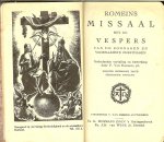 Baelen, F. Van Pr   Nederlandse Vertaling en Bewerking - Romeins Missaal - met de Vespers Van De Zondagen en Voornaamste Feestdagen