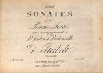 Steibelt, Daniel: - Deux Sonates pour piano forté, avec accompagnement de violon et violoncelle. Oeuvre 61