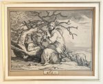 after Abraham Cornelisz. Bloemaert (1564/66-1651), Frederick Bloemaert (ca.1614-1690) - Framed antique drawing | Allegory of the month of May, ca. 1780,  1 p.