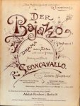 Leoncavallo, R.: - Der Bajazzo (Pagliacci). Drama in zwei Akten und einem Prolog. Deutsch von Ludwig Hartmann. Vollständiger Klavier-Auszug mit deutschem Text