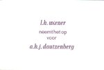 Wiener, L.H. - L.H. Wiener neemt het op voor A.H.J. Dautzenberg.