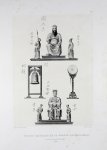 Bougainville,  Hyacinthe-Yves-Philippe-Potentien, baron de - Idoles Chinoises de la Grande Pagode a Macao (une cloche,un tamtam de la même pagode)