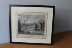 Rotterdam: - 5 ingelijste originele, oude prenten van Rotterdam, waarvan 3 handgekleurd.