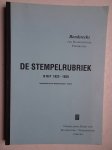 Ottevangers, S.U. (sam.). - De stempelrubriek N M P 1922-1939. Bondsreeks van Filatelistische Publikaties no. 1.