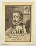 Granthomme, Jacques The Younger (ca. 1560-ca. 1613) - [Antique engraving, 1598] Portrait of theologian Abel Bede (1568-1607), published 1598, 1 p.