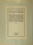 Paul Neuhuys [Ed.] , Emile Verhaeren 11430, Henri Vandeputte 27386, Michel de Ghelderode 242054, Roger Avermaete 11999, Franz Hellens 14795, Horace van Offel 262091,  A.O. - Petite Interview collective et rétrospective de la Belgique littéraire