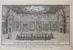 Anonymous - [Antique print; etching] Saal van de staaten generaal (Zaal Staten-Generaal), published 1734.