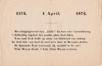LIEDBLAADJE - 1572. 1 April. 1872.