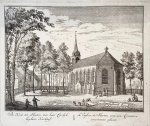 [Artist unknown] - Original etching and engraving/Antique print/originele ets en gravure: De Kerk tot Slooten met haar Sierlijk beplant Kerkhof/L'Eglize de Slooten, avec son Simetiére Proprement plante.