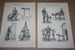  - 2 oude prenten - Heilgymnastiek - circa 1900