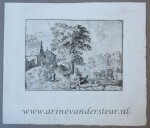 Allard van Everdingen (1621-1675) - [Antique print, etching] The cart with the two draught horses, published 1631-1675, 1 p.