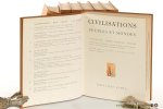 Huyghe, René (intr.). - Civilisations Peuples et Mondes. Esquisse d'une théorie des civilisations [ 7 volumes ]. 1 & 2. L'antiquité. 3. Le moyen âge. 4. L'Asie, l'Afrique, l'Amérique, l'Océanie. 5. La Renaissance. 6. Dix-septième et dix-huitième siècles. 7. Dix-n...