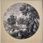 Gabriel Perelle (1603-1677) - Antique print, etching I Landscape with travellers (landschapsprent met reizigers), published ca. 1650, 1 p.