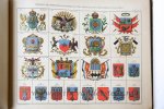 [Héraldique Francaise] - Book with printed colored (Chromolithographies) coat of arms, starting with "Éléments de l'Art Héraldique", Weapon book with printed by G. Regamey, date unknown, 12 planches.